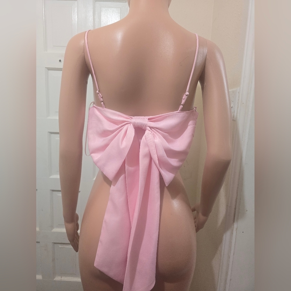 TCEC Pink Bow Back Top